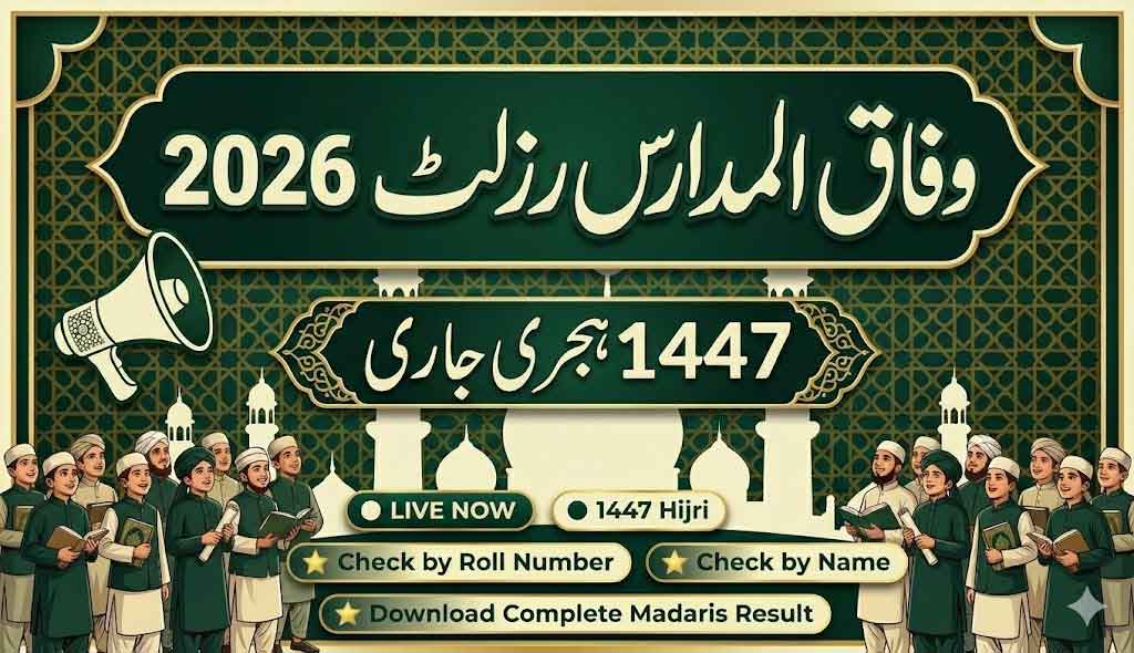وفاق المدارس رزلٹ 2026 1447 ہجری جاری